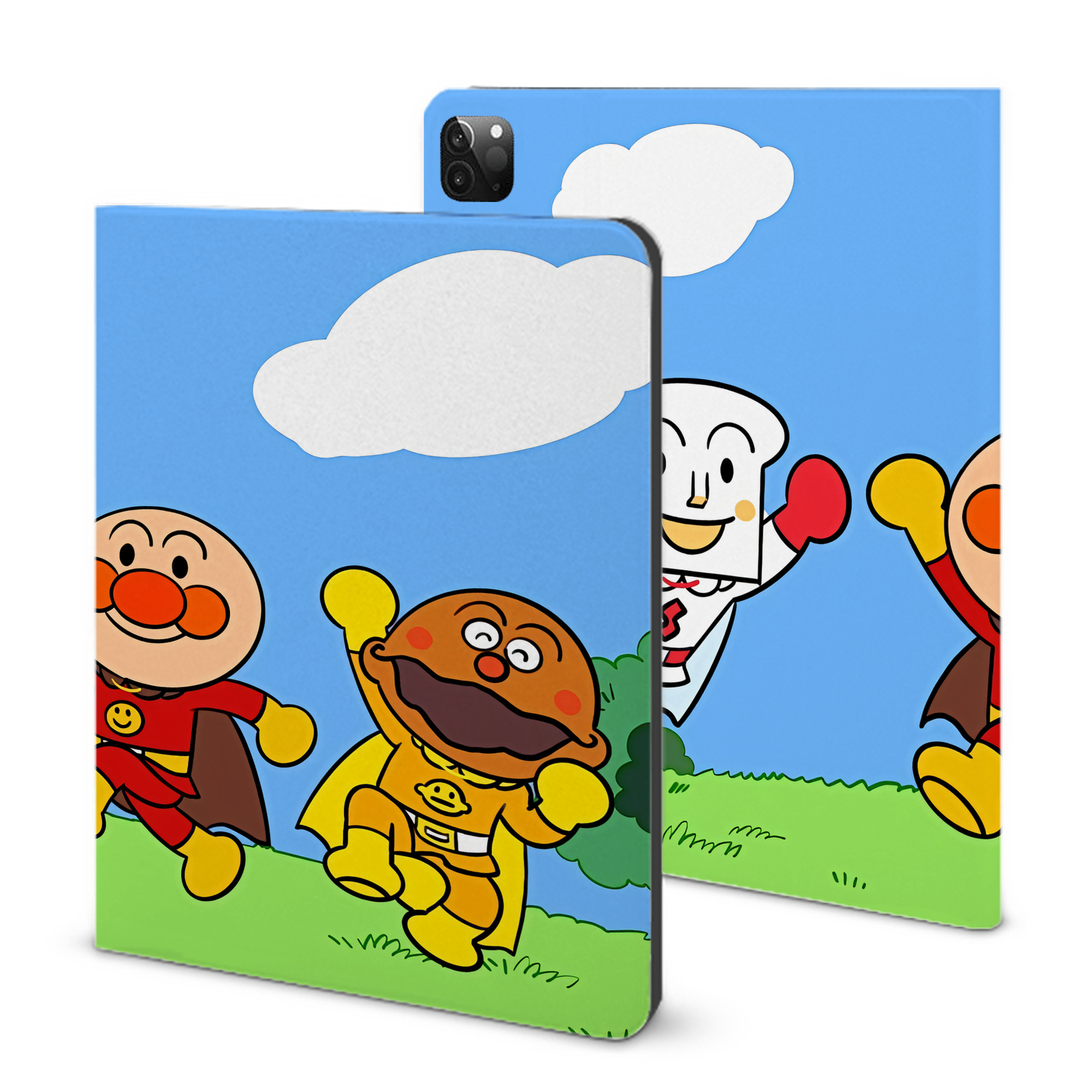 （画像用） アンパンマン Anpanman IPadケース ペンホルダー付き ブックスタイルデザイン